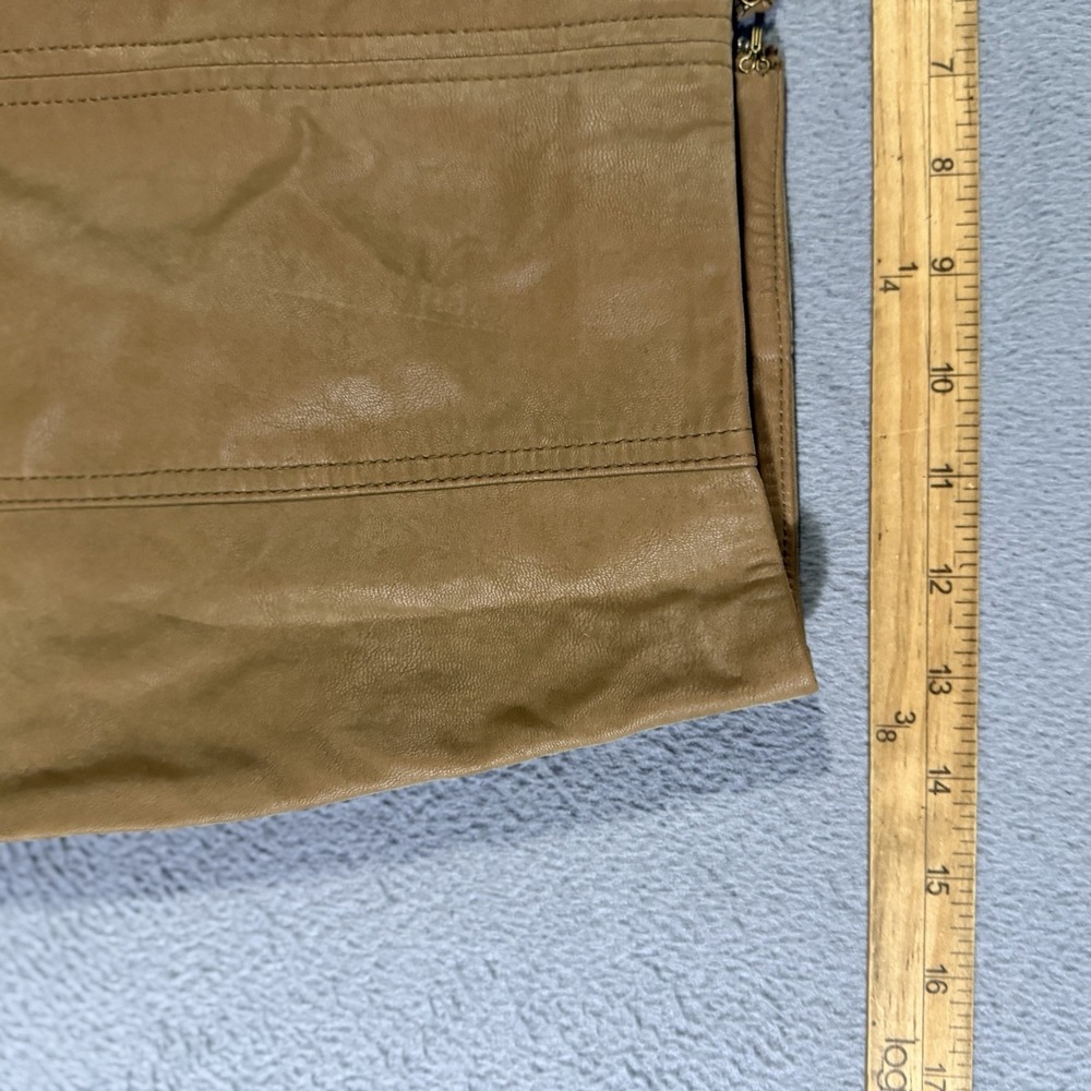 Free People Brown Faux Suede Leather‎ Vegan Mini Skirt Soft Size 4 Rayon Women's - Picture 5 of 5